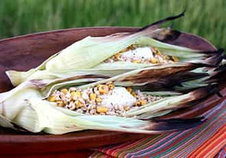 Photo of Ecuadorian Brown Rice Baked Corn Husk